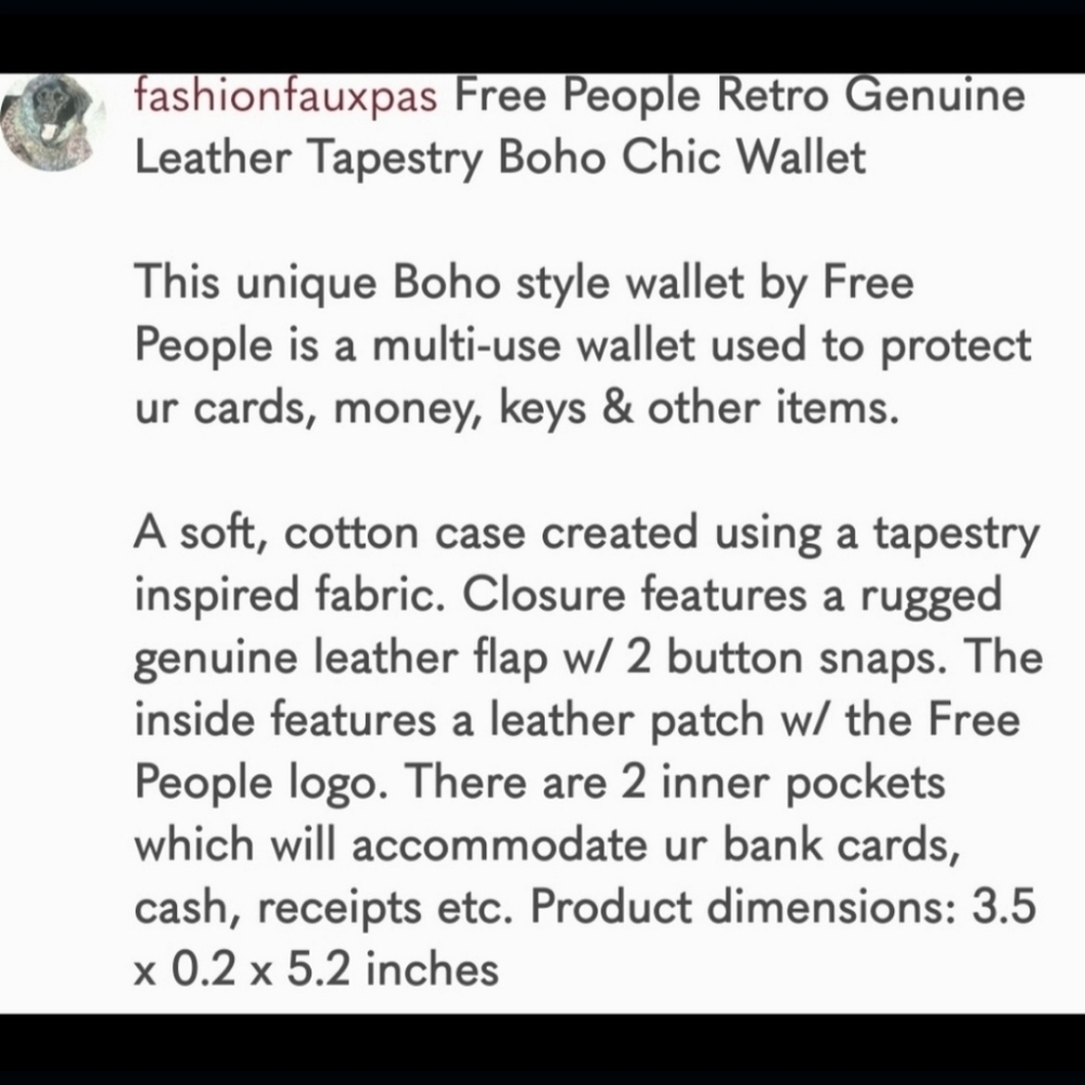 🍄🪬 Free People Boho Embroidered Repurposed vtg banjara hippie Wallet card case - Picture 2 of 16